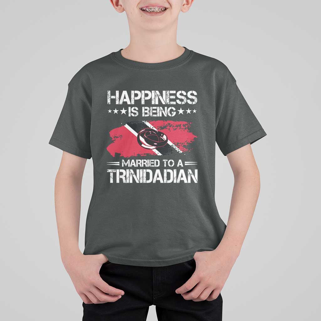 Happiness Is Being Married to a Trinidadian T Shirt For Kid Trinidad & Tobago Flag Couples Gift - Wonder Print Shop
