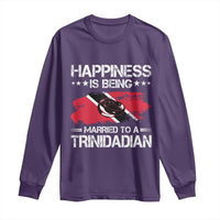 Happiness Is Being Married to a Trinidadian Long Sleeve Shirt Trinidad & Tobago Flag Couples Gift - Wonder Print Shop