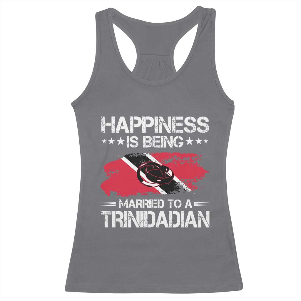 Happiness Is Being Married to a Trinidadian Racerback Tank Top Trinidad & Tobago Flag Couples Gift - Wonder Print Shop
