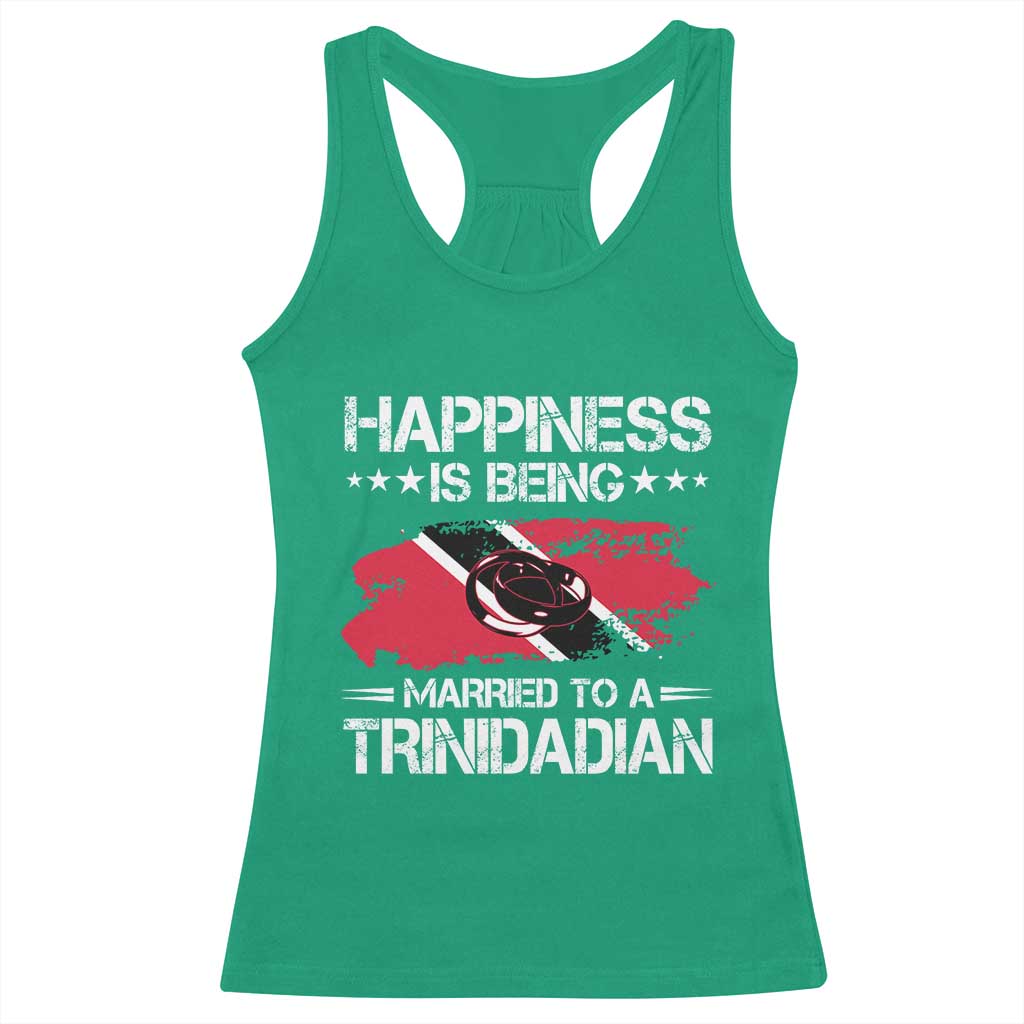 Happiness Is Being Married to a Trinidadian Racerback Tank Top Trinidad & Tobago Flag Couples Gift - Wonder Print Shop