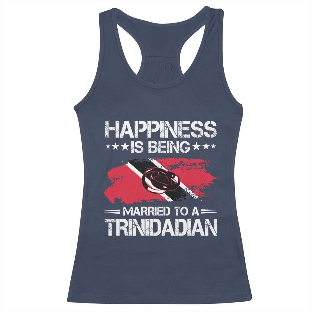Happiness Is Being Married to a Trinidadian Racerback Tank Top Trinidad & Tobago Flag Couples Gift - Wonder Print Shop