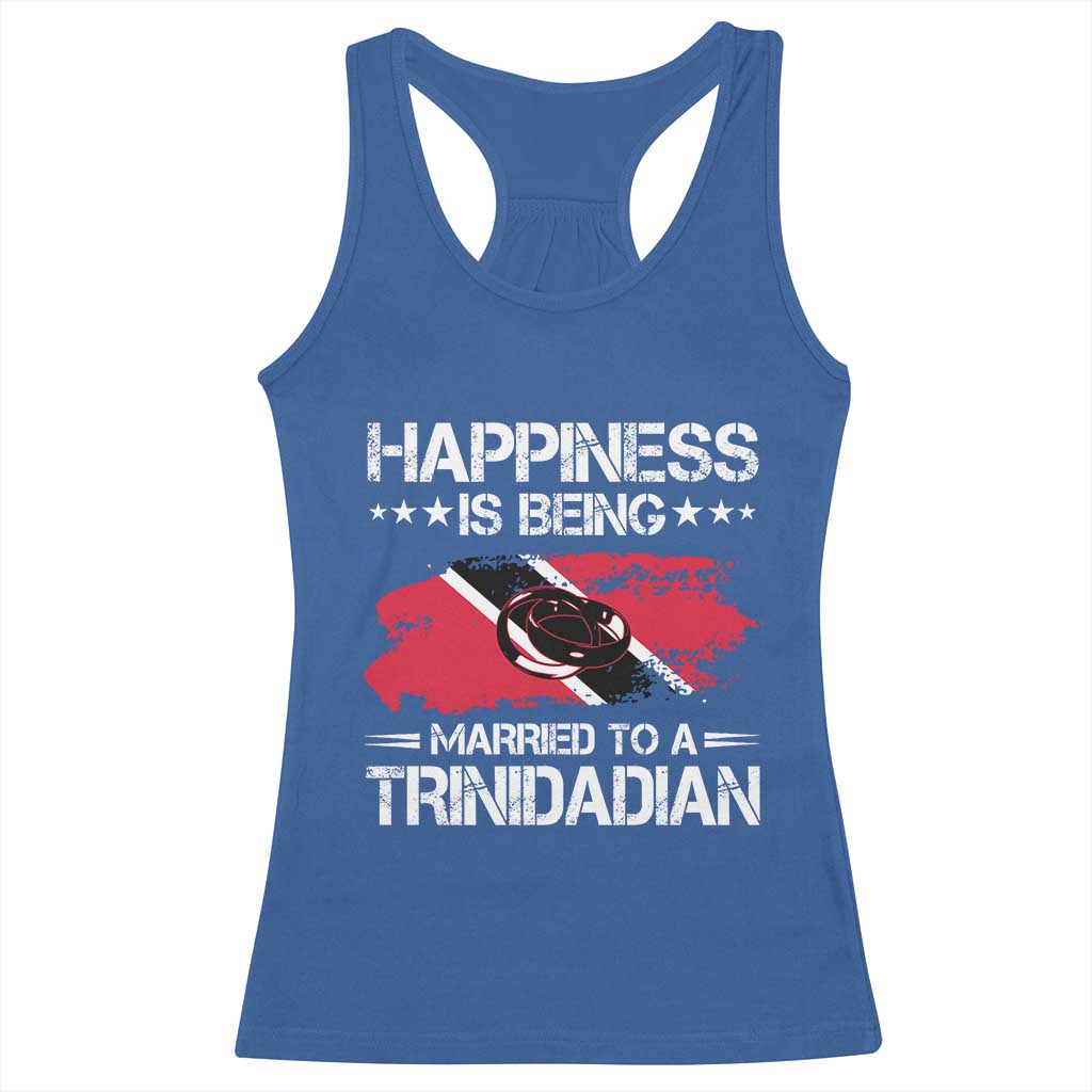 Happiness Is Being Married to a Trinidadian Racerback Tank Top Trinidad & Tobago Flag Couples Gift - Wonder Print Shop
