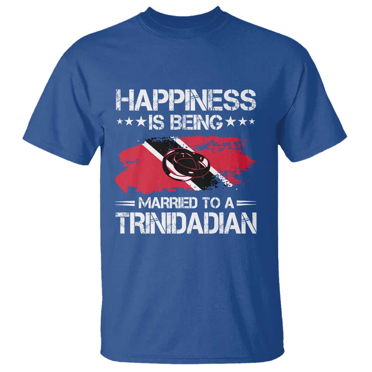 Happiness Is Being Married to a Trinidadian T Shirt Trinidad & Tobago Flag Couples Gift - Wonder Print Shop