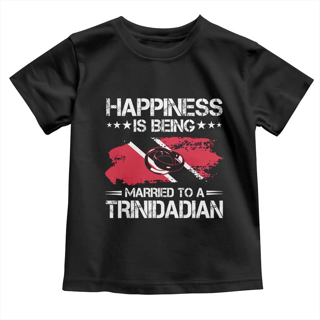 Happiness Is Being Married to a Trinidadian Toddler T Shirt Trinidad & Tobago Flag Couples Gift - Wonder Print Shop