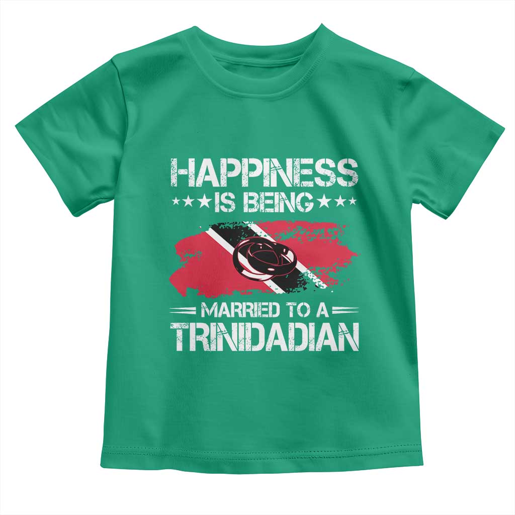 Happiness Is Being Married to a Trinidadian Toddler T Shirt Trinidad & Tobago Flag Couples Gift - Wonder Print Shop