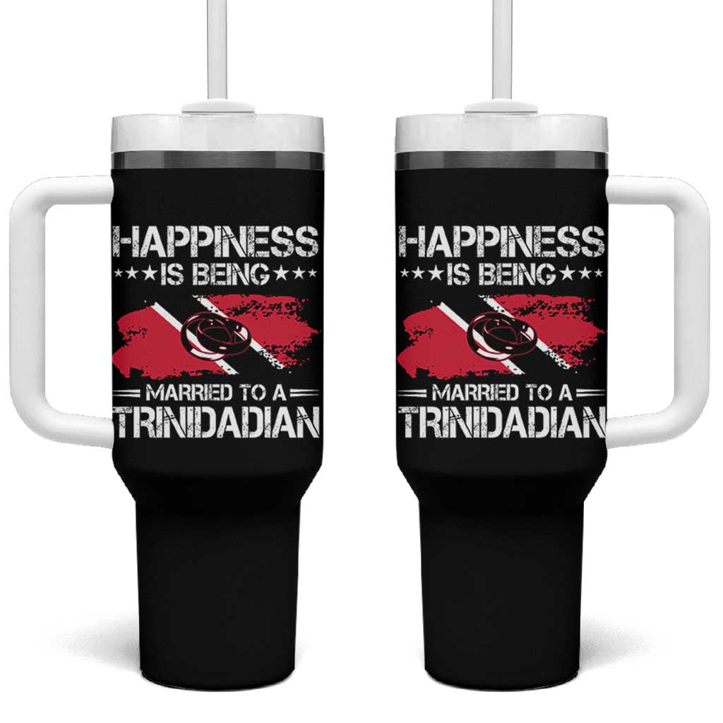 Happiness Is Being Married to a Trinidadian Tumbler With Handle Trinidad & Tobago Flag Couples Gift - Wonder Print Shop
