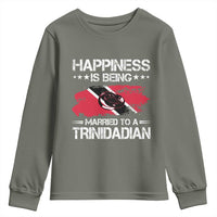 Happiness Is Being Married to a Trinidadian Youth Sweatshirt Trinidad & Tobago Flag Couples Gift - Wonder Print Shop