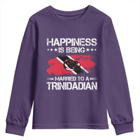 Happiness Is Being Married to a Trinidadian Youth Sweatshirt Trinidad & Tobago Flag Couples Gift - Wonder Print Shop