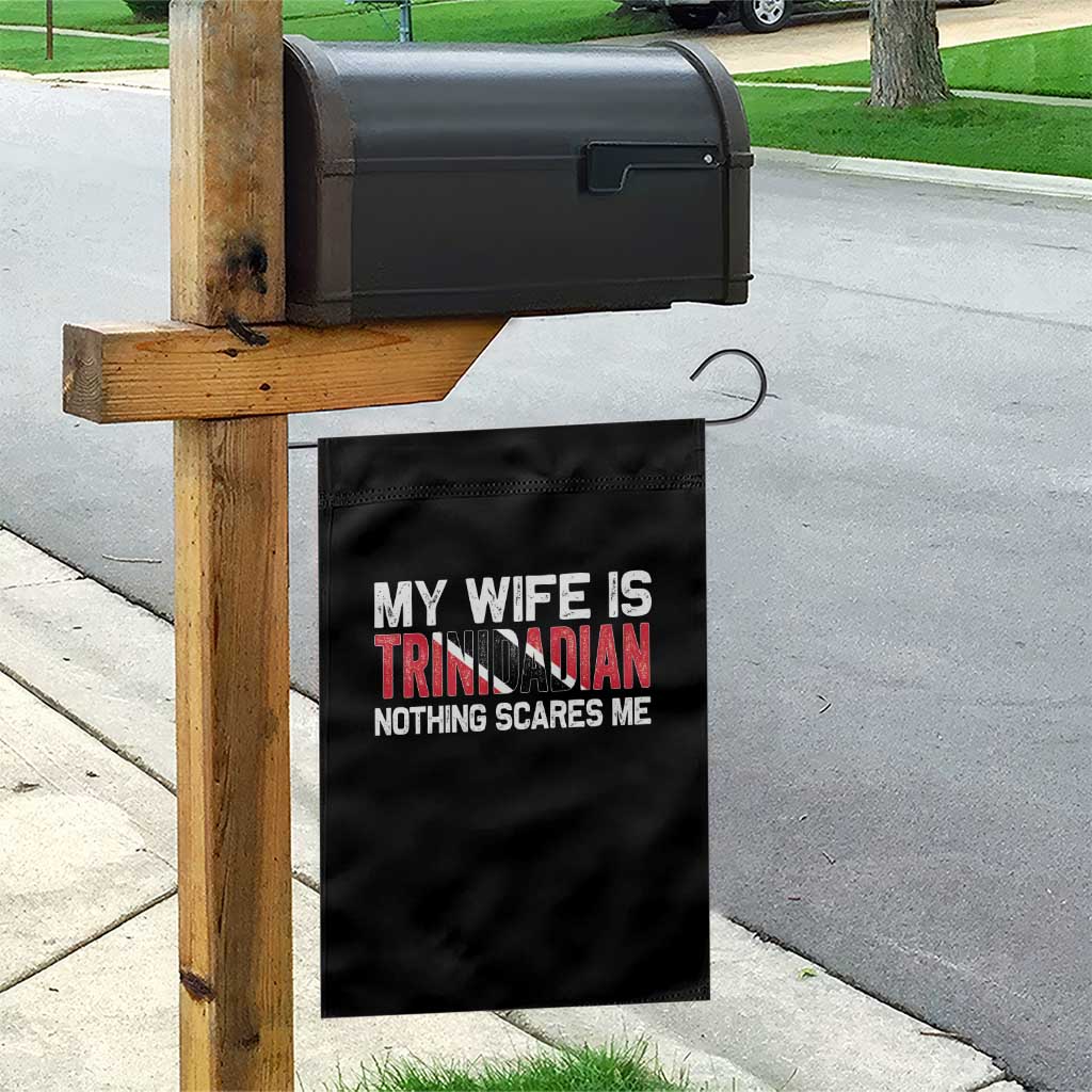 My Wife Is Trinidadian Nothing Scares Me Puerto Rican Garden Flag Funny Trinidad & Tobago Husband Gift - Wonder Print Shop