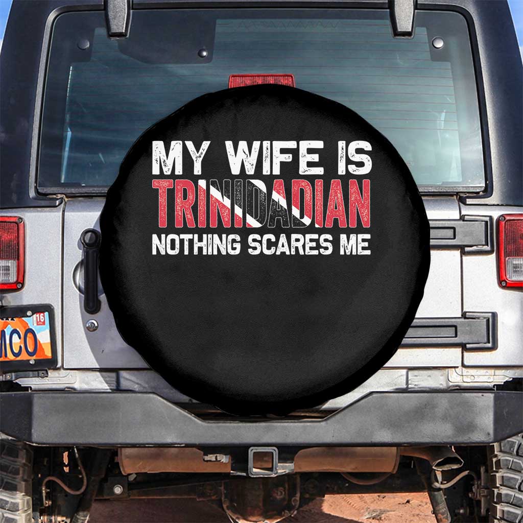 My Wife Is Trinidadian Nothing Scares Me Puerto Rican Spare Tire Cover Funny Trinidad & Tobago Husband Gift - Wonder Print Shop