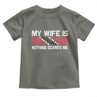 My Wife Is Trinidadian Nothing Scares Me Puerto Rican Toddler T Shirt Funny Trinidad & Tobago Husband Gift - Wonder Print Shop