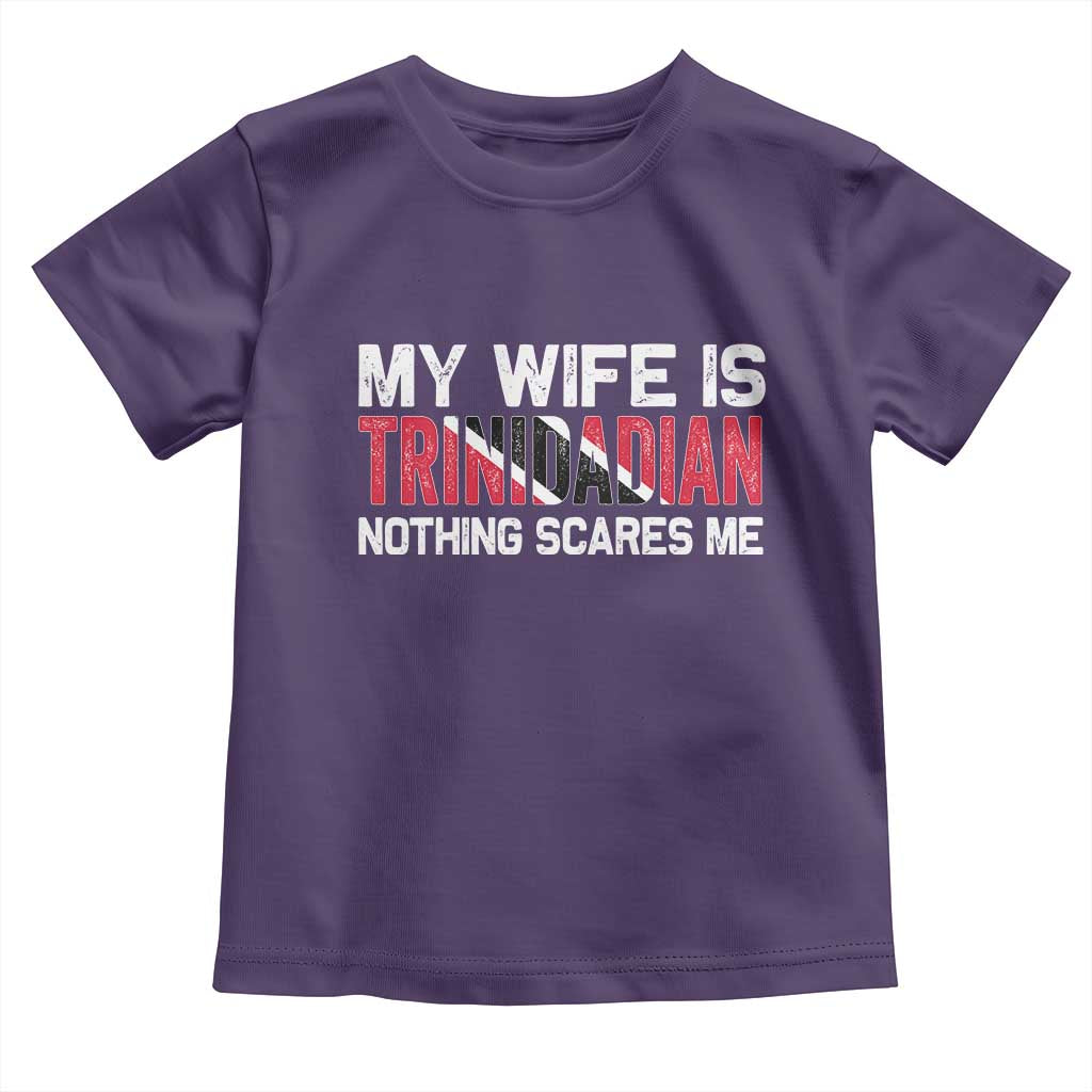 My Wife Is Trinidadian Nothing Scares Me Puerto Rican Toddler T Shirt Funny Trinidad & Tobago Husband Gift - Wonder Print Shop