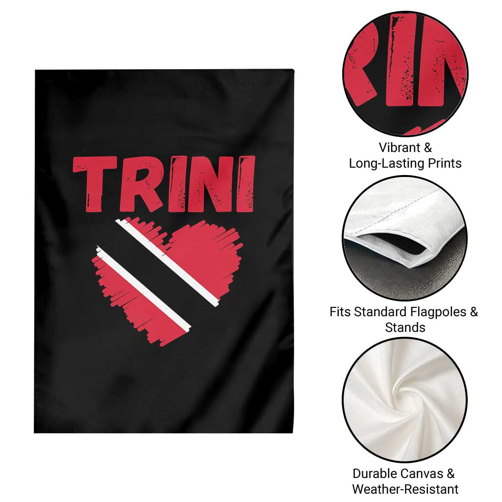 Trini Pride Garden Flag Trinidad and Tobago Heart Flag Caribbean Roots - Wonder Print Shop