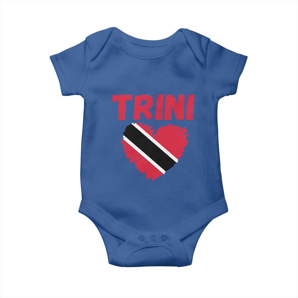 Trini Pride Baby Onesie Trinidad and Tobago Heart Flag Caribbean Roots - Wonder Print Shop