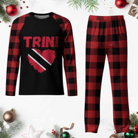Trini Pride Plaid Pajama Set Trinidad and Tobago Heart Flag Caribbean Roots - Wonder Print Shop