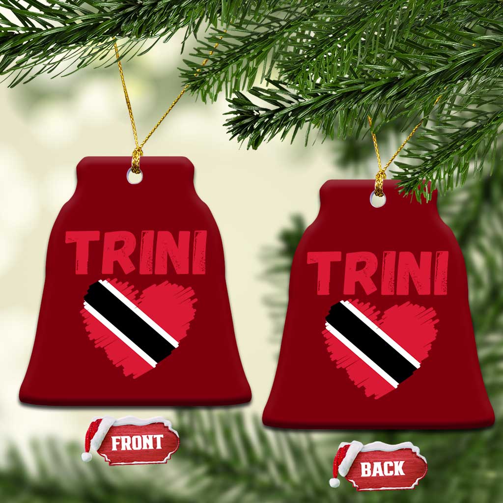 Trini Pride Ceramic Ornament Trinidad and Tobago Heart Flag Caribbean Roots - Wonder Print Shop