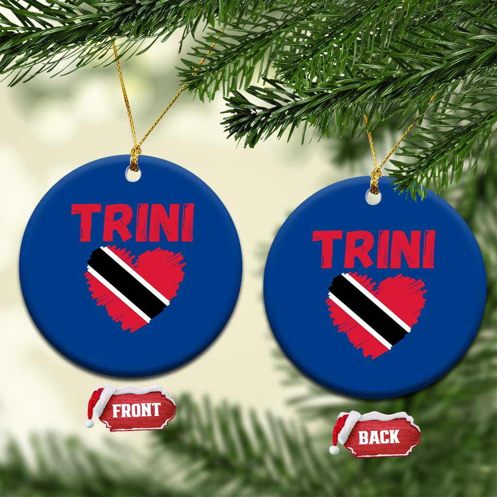 Trini Pride Ceramic Ornament Trinidad and Tobago Heart Flag Caribbean Roots - Wonder Print Shop