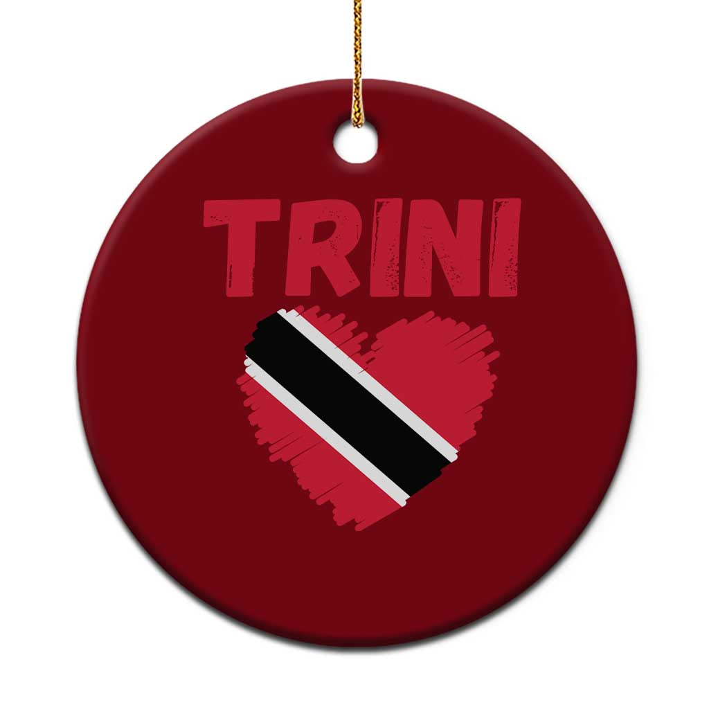 Trini Pride Ceramic Ornament Trinidad and Tobago Heart Flag Caribbean Roots - Wonder Print Shop