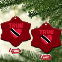 Trini Pride Ceramic Ornament Trinidad and Tobago Heart Flag Caribbean Roots - Wonder Print Shop