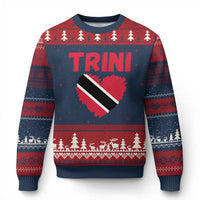 Trini Pride Ugly Christmas Sweater Trinidad and Tobago Heart Flag Caribbean Roots - Wonder Print Shop
