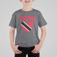 Trini Pride T Shirt For Kid Trinidad and Tobago Heart Flag Caribbean Roots - Wonder Print Shop