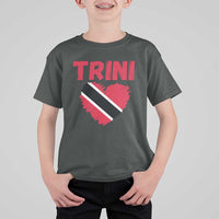 Trini Pride T Shirt For Kid Trinidad and Tobago Heart Flag Caribbean Roots - Wonder Print Shop