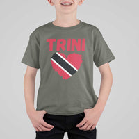 Trini Pride T Shirt For Kid Trinidad and Tobago Heart Flag Caribbean Roots - Wonder Print Shop