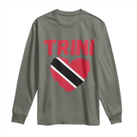 Trini Pride Long Sleeve Shirt Trinidad and Tobago Heart Flag Caribbean Roots - Wonder Print Shop