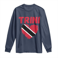 Trini Pride Long Sleeve Shirt Trinidad and Tobago Heart Flag Caribbean Roots - Wonder Print Shop