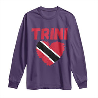 Trini Pride Long Sleeve Shirt Trinidad and Tobago Heart Flag Caribbean Roots - Wonder Print Shop