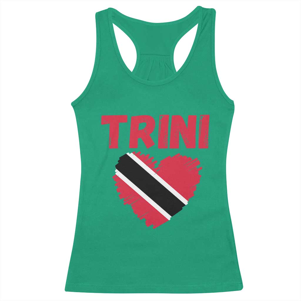 Trini Pride Racerback Tank Top Trinidad and Tobago Heart Flag Caribbean Roots - Wonder Print Shop