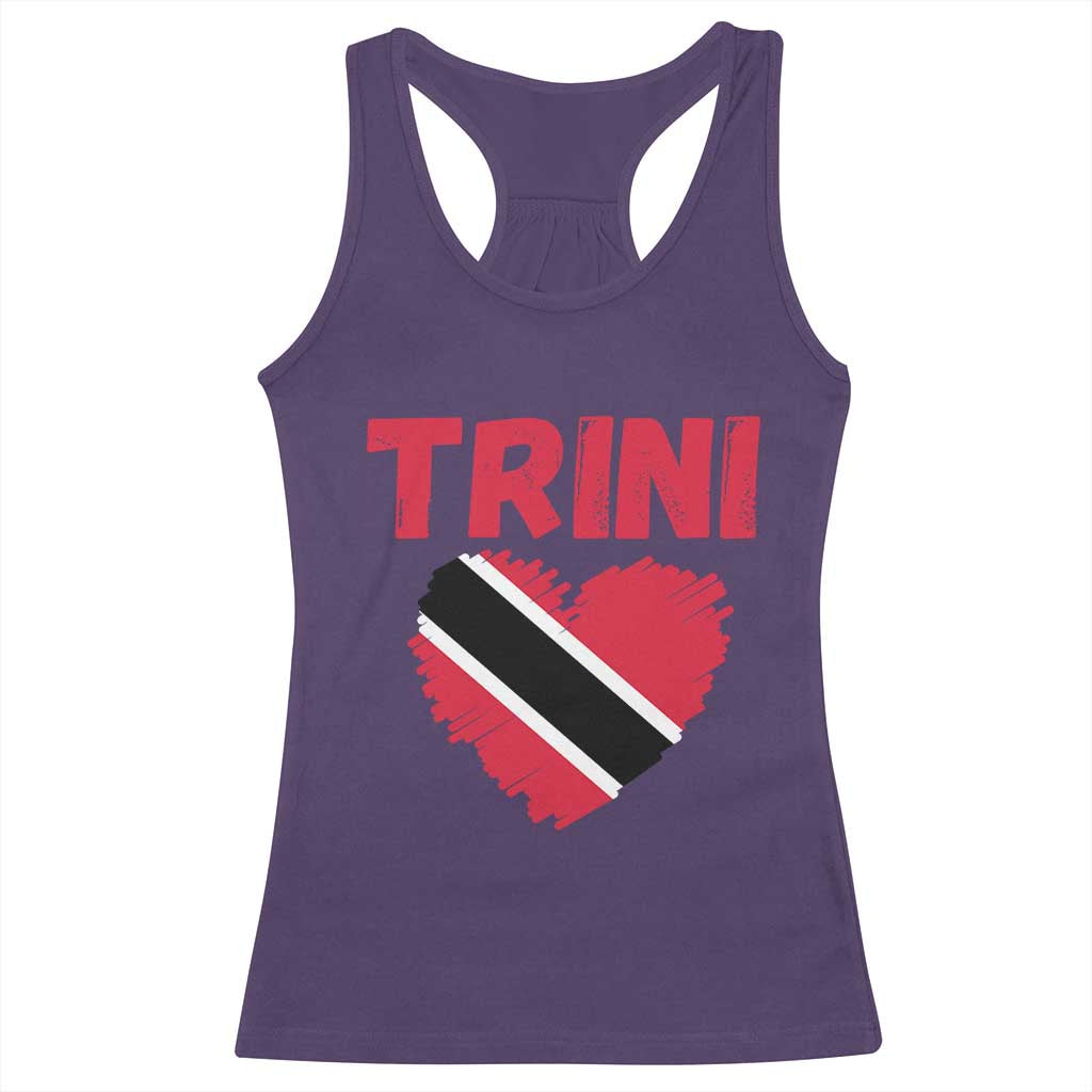 Trini Pride Racerback Tank Top Trinidad and Tobago Heart Flag Caribbean Roots - Wonder Print Shop