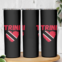 Trini Pride Skinny Tumbler Trinidad and Tobago Heart Flag Caribbean Roots - Wonder Print Shop