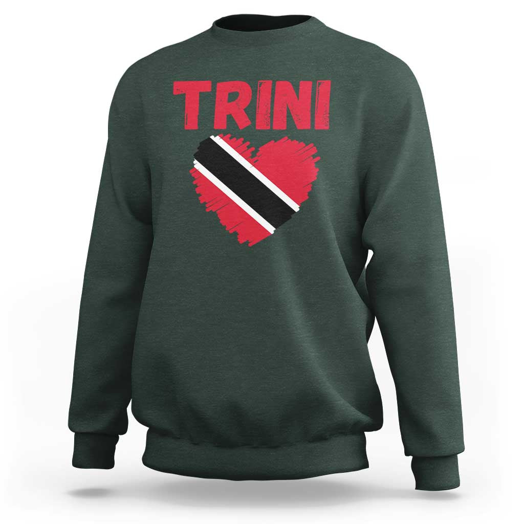 Trini Pride Sweatshirt Trinidad and Tobago Heart Flag Caribbean Roots - Wonder Print Shop