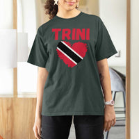 Trini Pride T Shirt For Women Trinidad and Tobago Heart Flag Caribbean Roots - Wonder Print Shop