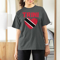 Trini Pride T Shirt For Women Trinidad and Tobago Heart Flag Caribbean Roots - Wonder Print Shop