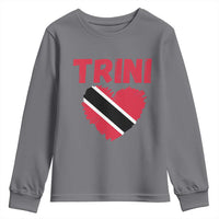 Trini Pride Youth Sweatshirt Trinidad and Tobago Heart Flag Caribbean Roots - Wonder Print Shop