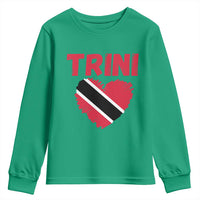 Trini Pride Youth Sweatshirt Trinidad and Tobago Heart Flag Caribbean Roots - Wonder Print Shop