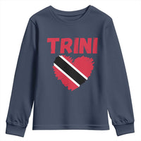 Trini Pride Youth Sweatshirt Trinidad and Tobago Heart Flag Caribbean Roots - Wonder Print Shop