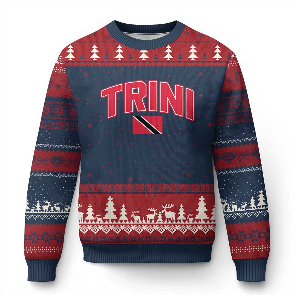 Trinidad and Tobago Flag Ugly Christmas Sweater Trini Pride Vintage - Wonder Print Shop