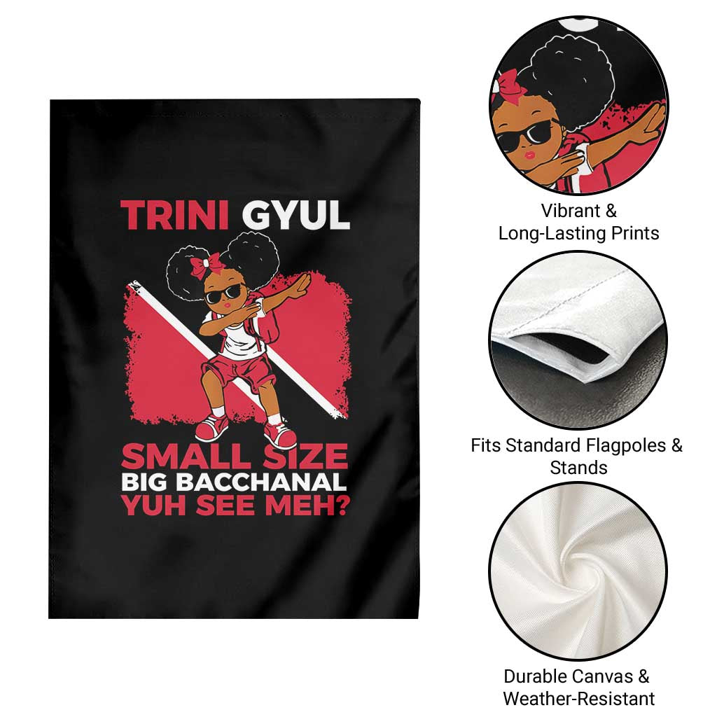 Trini Gyul Garden Flag Funny Trinidadian Girl Afro Island Girls Caribbean - Wonder Print Shop