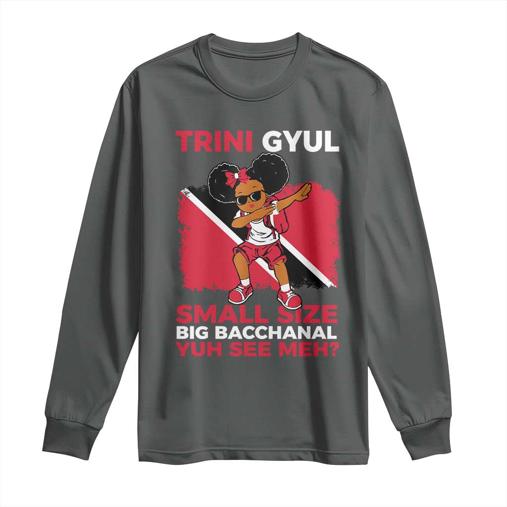 Trini Gyul Long Sleeve Shirt Funny Trinidadian Girl Afro Island Girls Caribbean - Wonder Print Shop