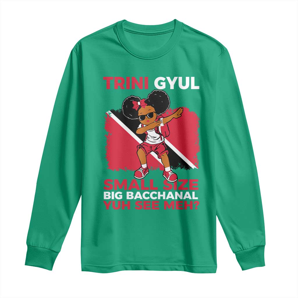Trini Gyul Long Sleeve Shirt Funny Trinidadian Girl Afro Island Girls Caribbean - Wonder Print Shop