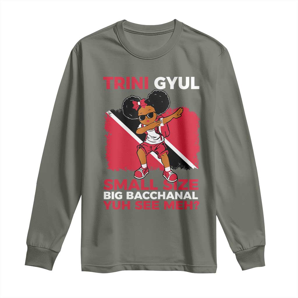 Trini Gyul Long Sleeve Shirt Funny Trinidadian Girl Afro Island Girls Caribbean - Wonder Print Shop