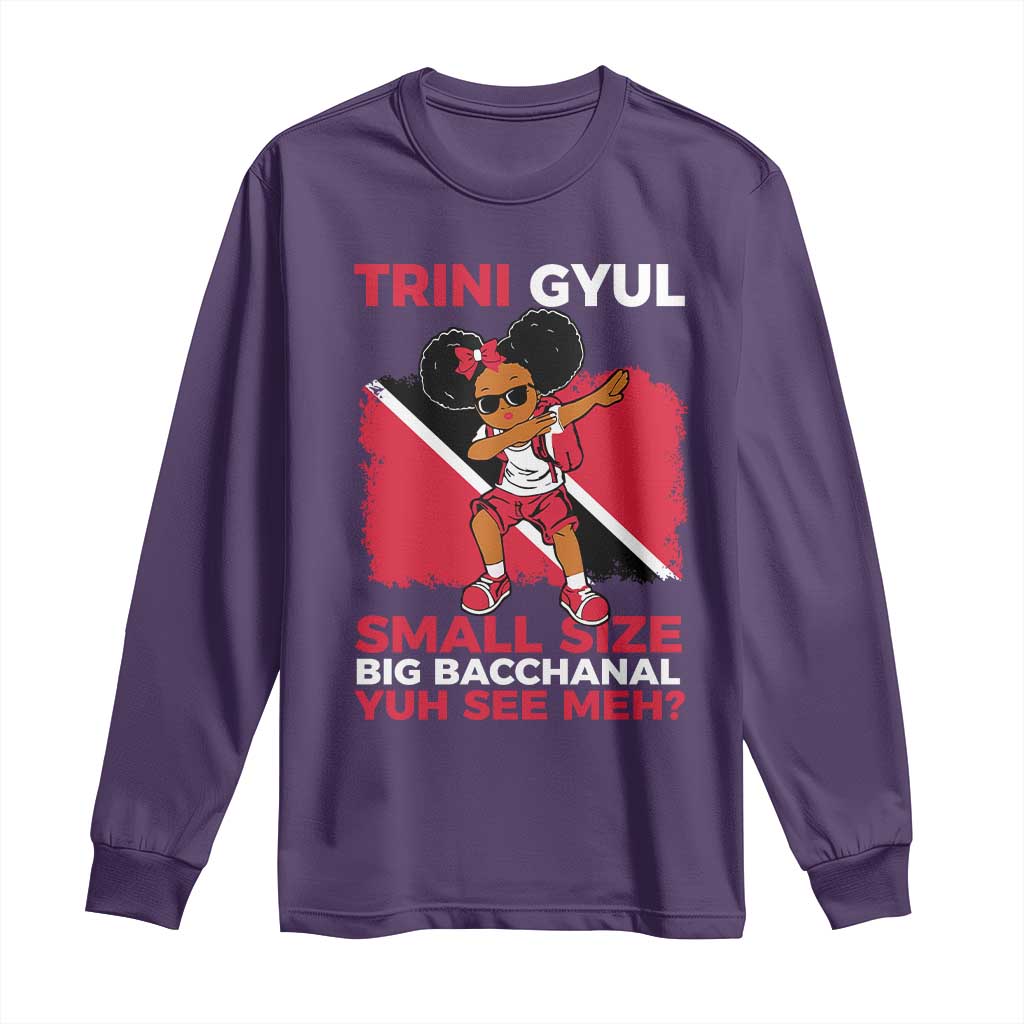 Trini Gyul Long Sleeve Shirt Funny Trinidadian Girl Afro Island Girls Caribbean - Wonder Print Shop