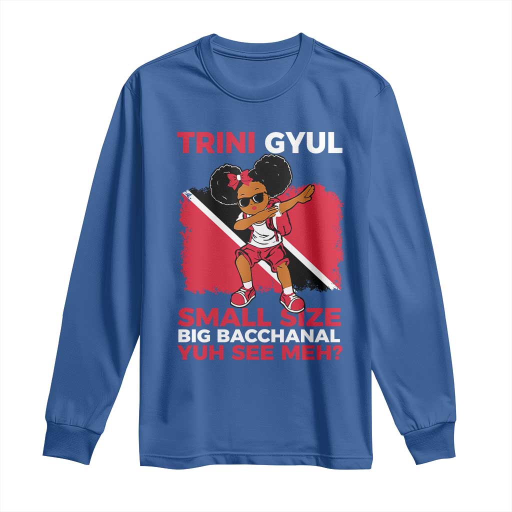 Trini Gyul Long Sleeve Shirt Funny Trinidadian Girl Afro Island Girls Caribbean - Wonder Print Shop
