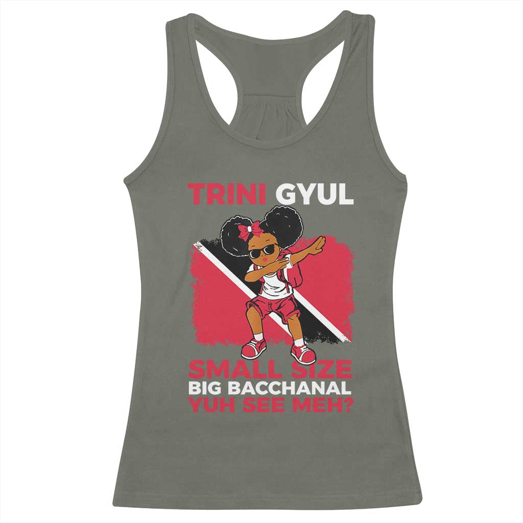 Trini Gyul Racerback Tank Top Funny Trinidadian Girl Afro Island Girls Caribbean - Wonder Print Shop