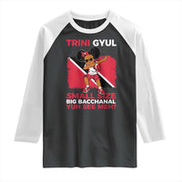 Trini Gyul Raglan Shirt Funny Trinidadian Girl Afro Island Girls Caribbean - Wonder Print Shop
