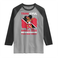 Trini Gyul Raglan Shirt Funny Trinidadian Girl Afro Island Girls Caribbean - Wonder Print Shop