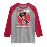 Trini Gyul Raglan Shirt Funny Trinidadian Girl Afro Island Girls Caribbean - Wonder Print Shop